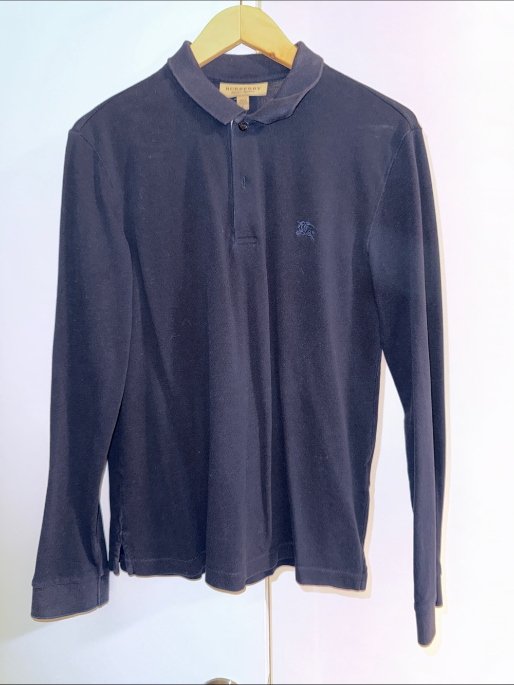 Burberry Men's Long-Sleeve Polo - Dark Navy